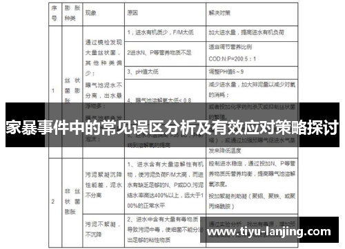 家暴事件中的常见误区分析及有效应对策略探讨